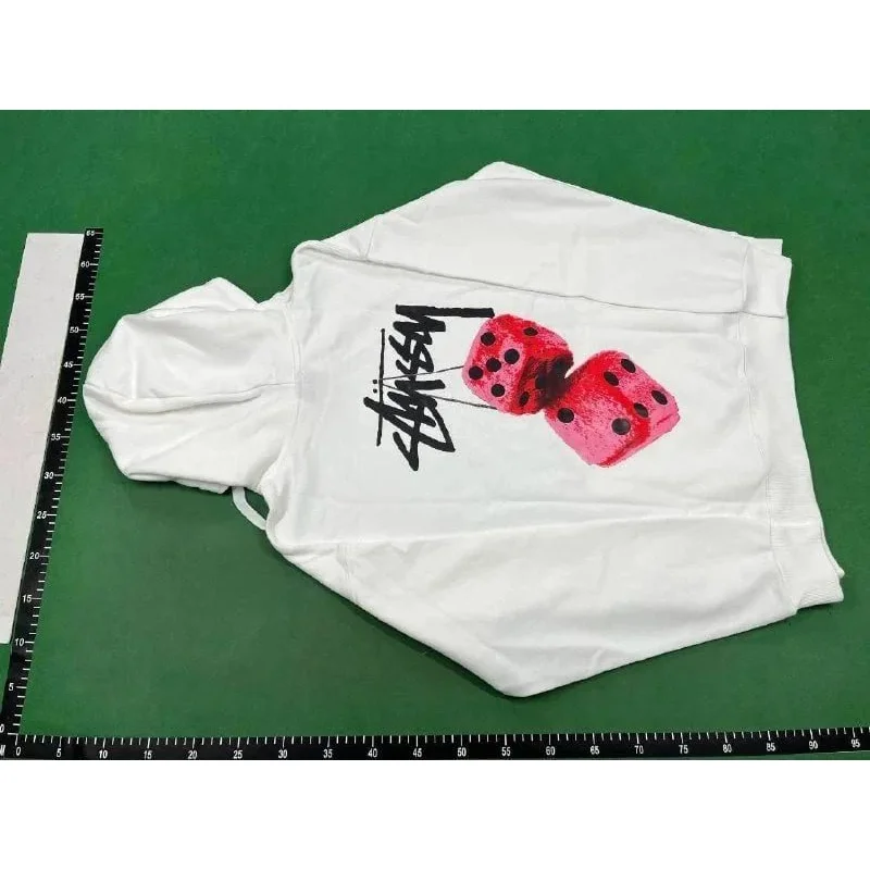Stussy White Dice Print Hoodie