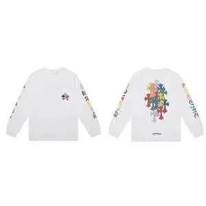 Unisex White Colorful Print Long Sleeve T-Shirt