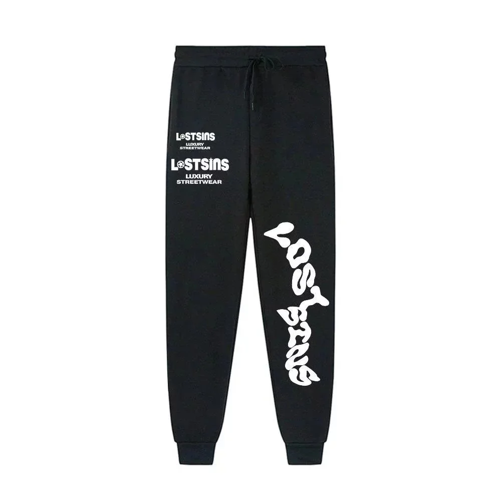 Streetwear Black 'LostSins' Printed Sweatpants