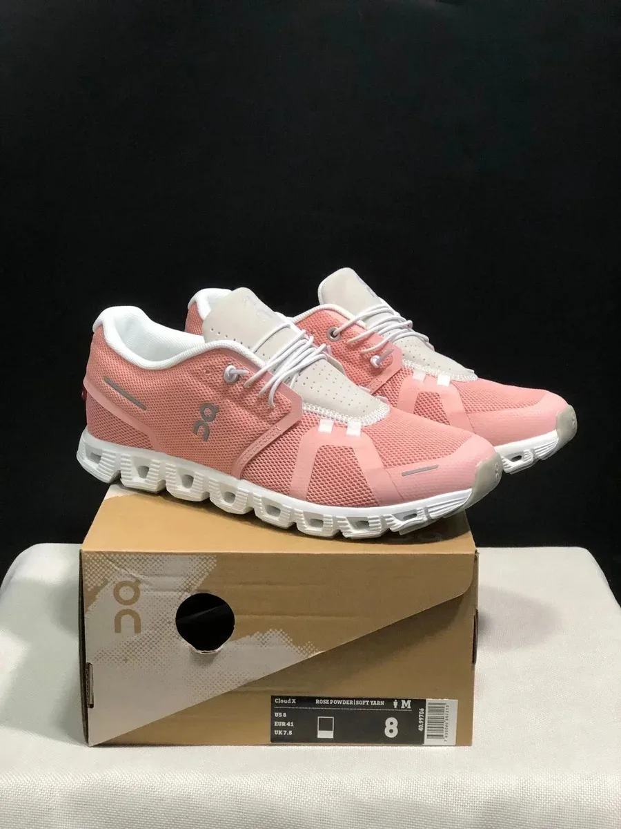 On Running Cloud X Rose Powder/Sofy Yarn Sneakers