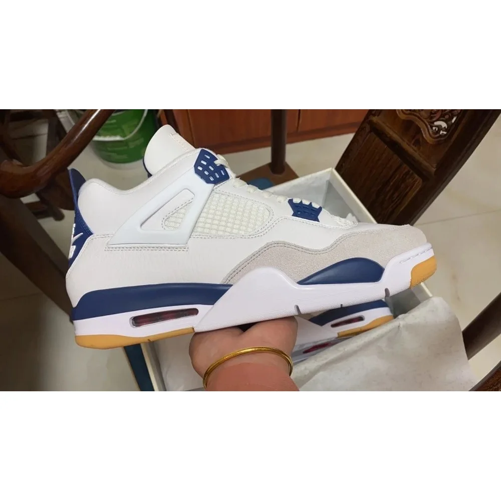 Nike Air Jordan 4 White Blue Grey SB Sneakers