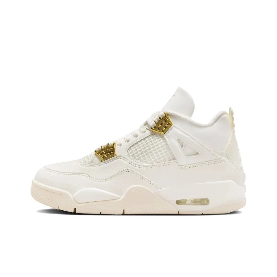 Nike Air Jordan 4 White Gold Sneakers