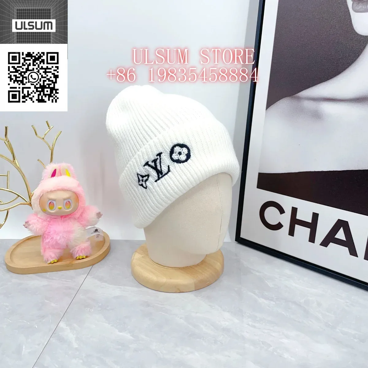 Louis Vuitton Tabi White Embroidered Beanie