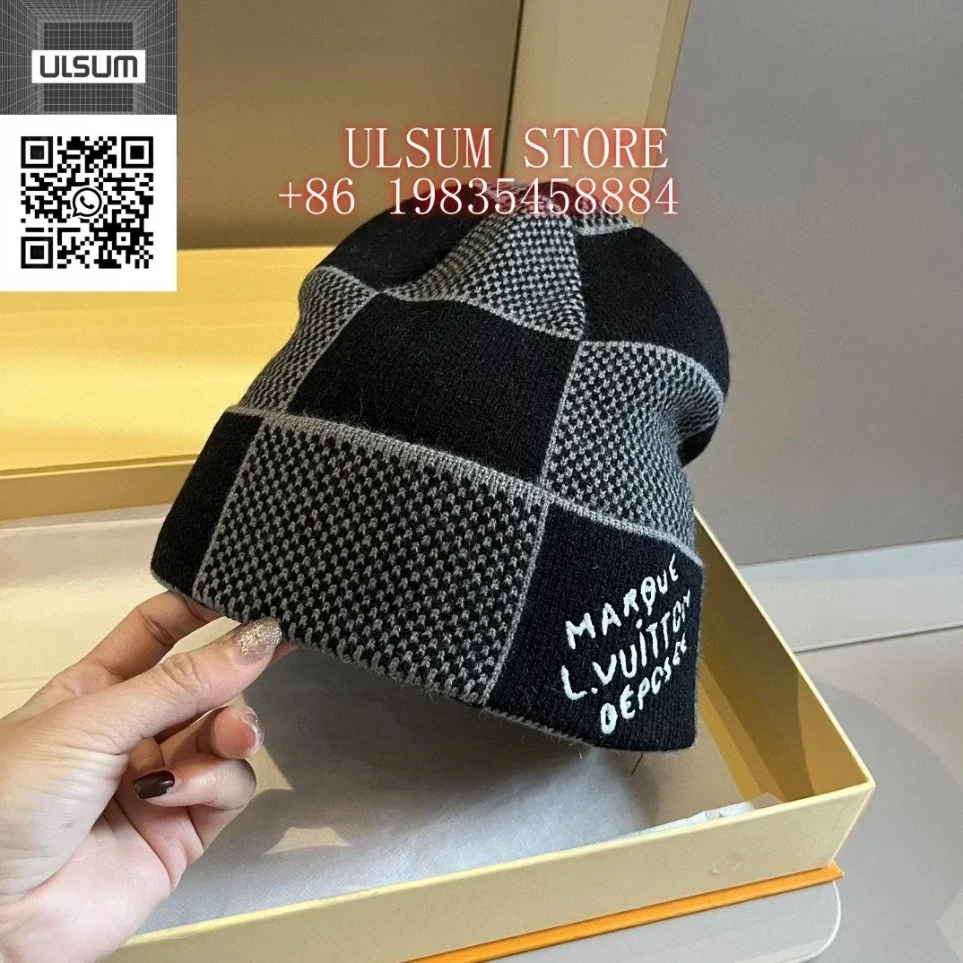 Louis Vuitton Tabi Black & Grey Checkered Beanie