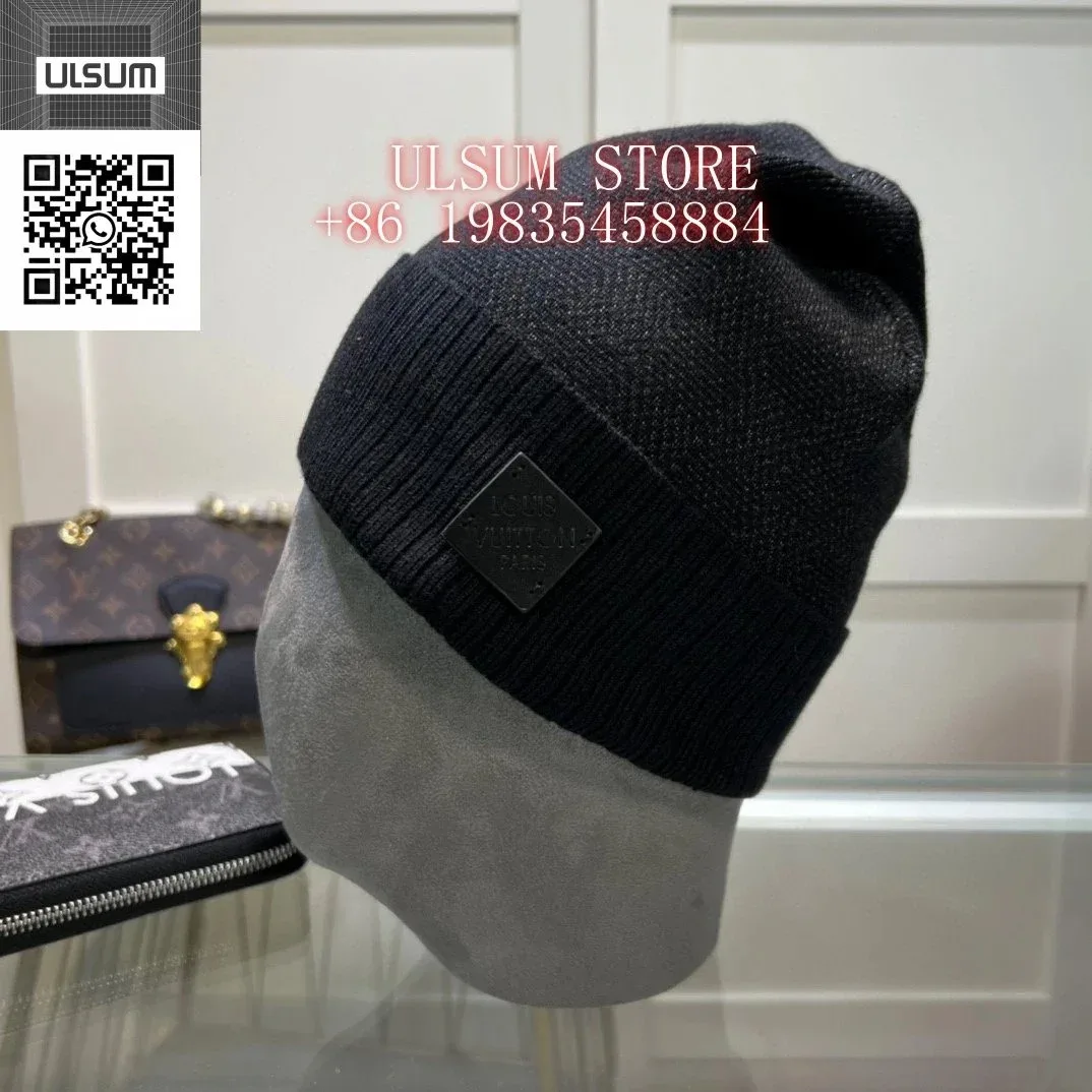 Louis Vuitton Black Monogram Beanie Hat