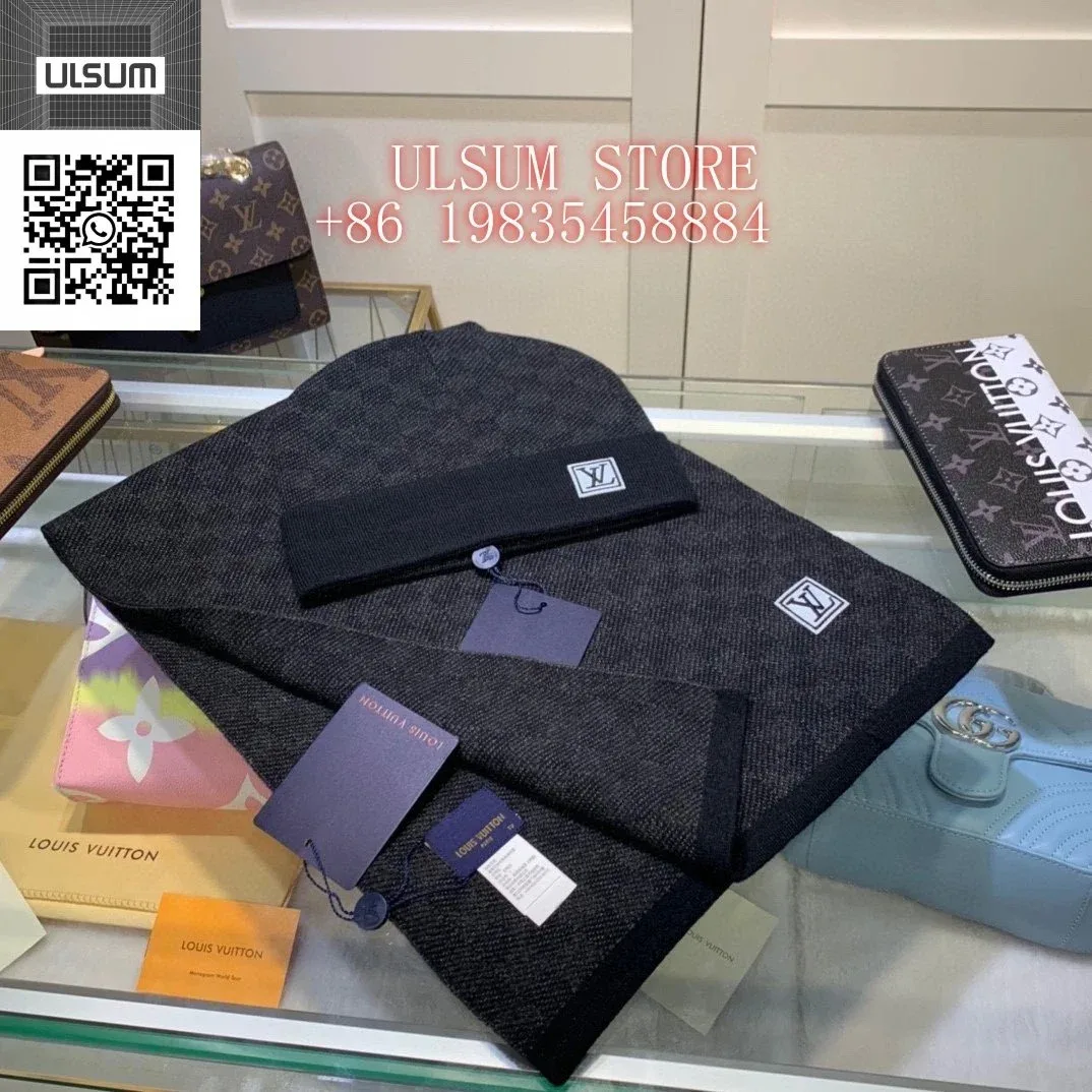 Louis Vuitton Tabi Beanie & Scarf Set Dark Grey