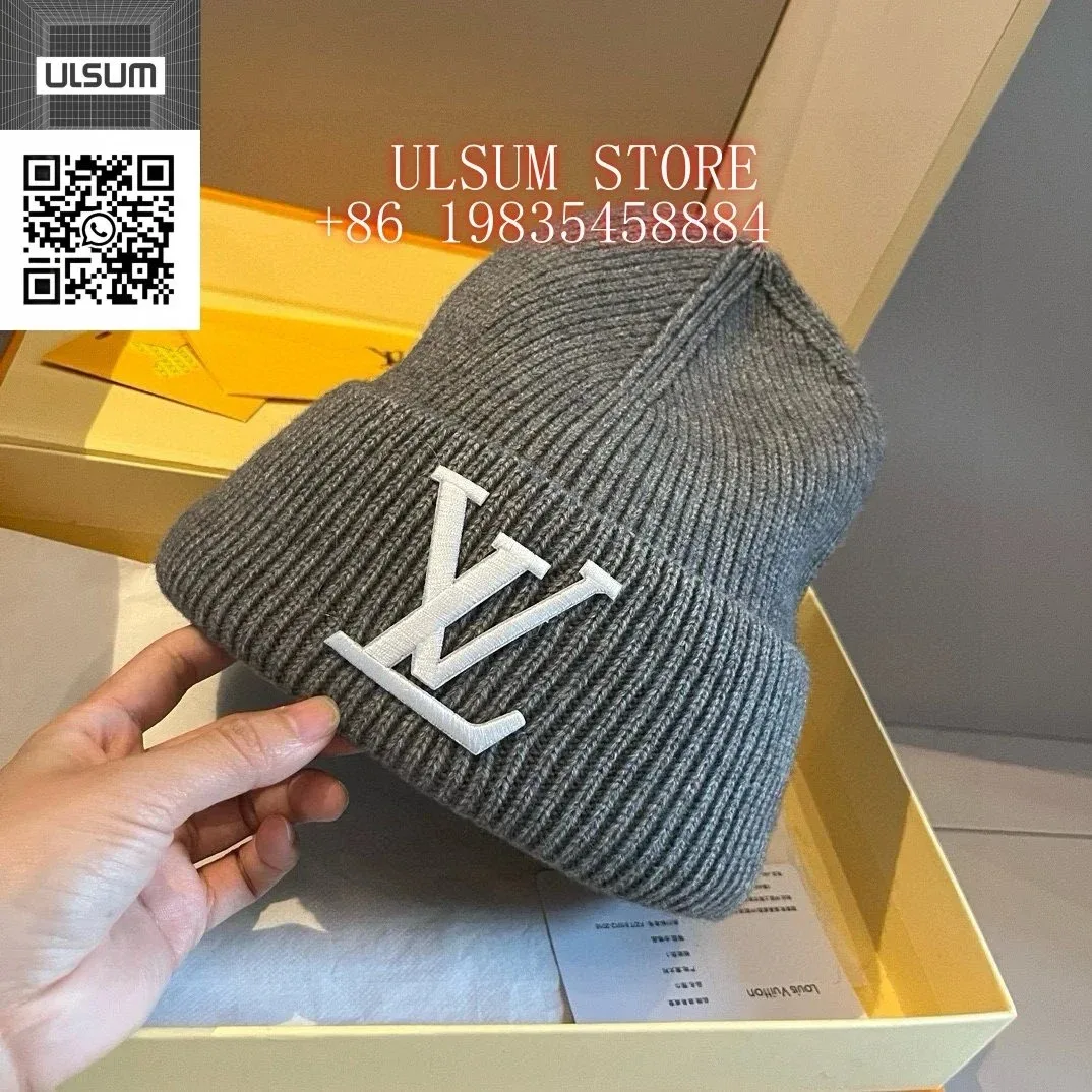Louis Vuitton LV Logo Beanie Grey