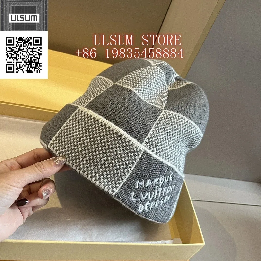 Louis Vuitton Tabi Checkered Beanie Grey