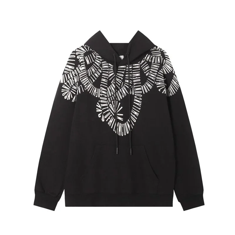 Marcelo Burlon Wings Black White Hoodie