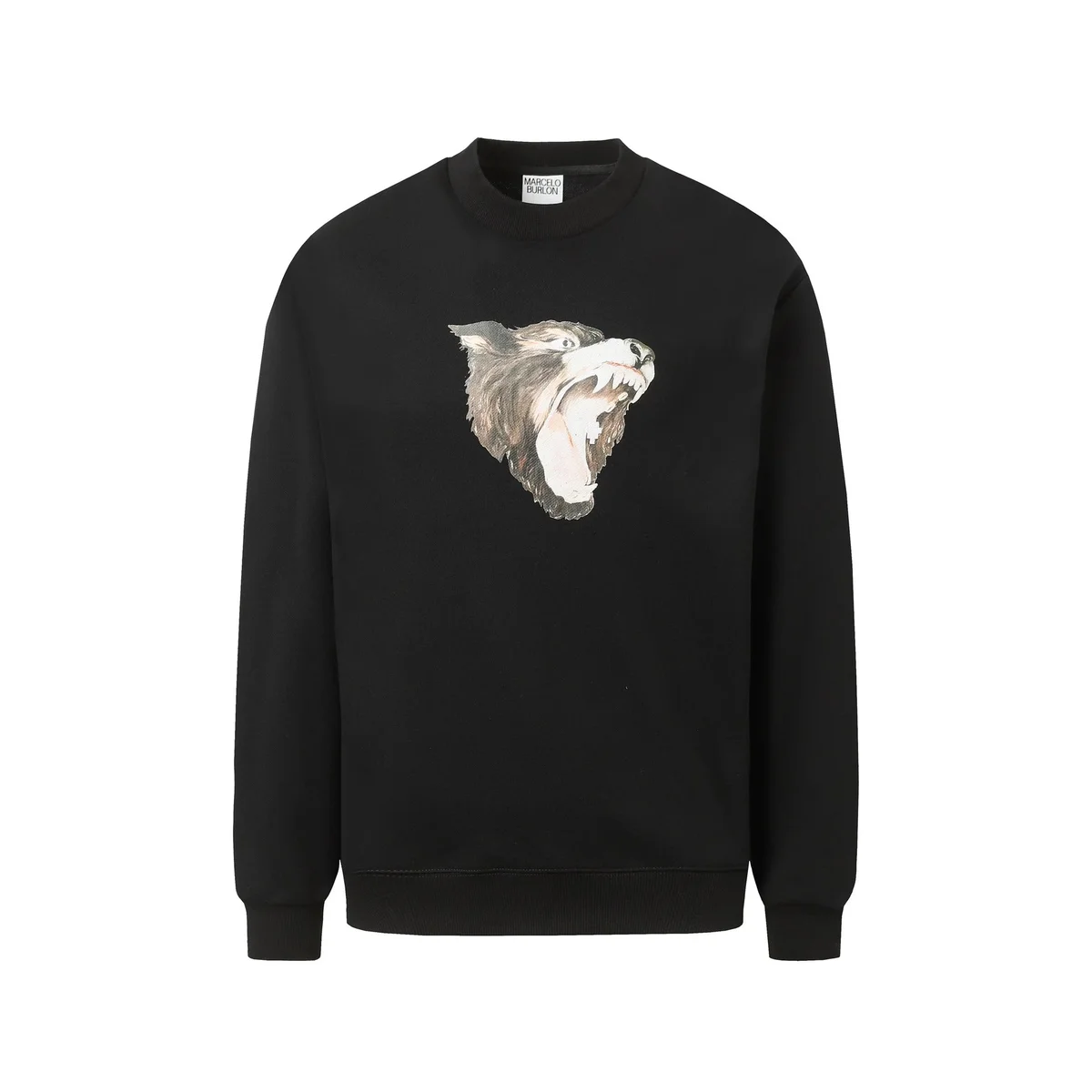 Marcelo Burlon Wings Wolf Head Black Sweatshirt