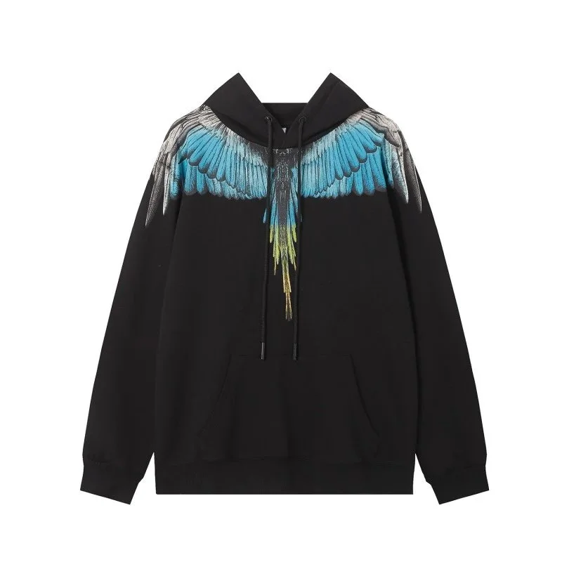 Marcelo Burlon Wings Black Blue Hoodie