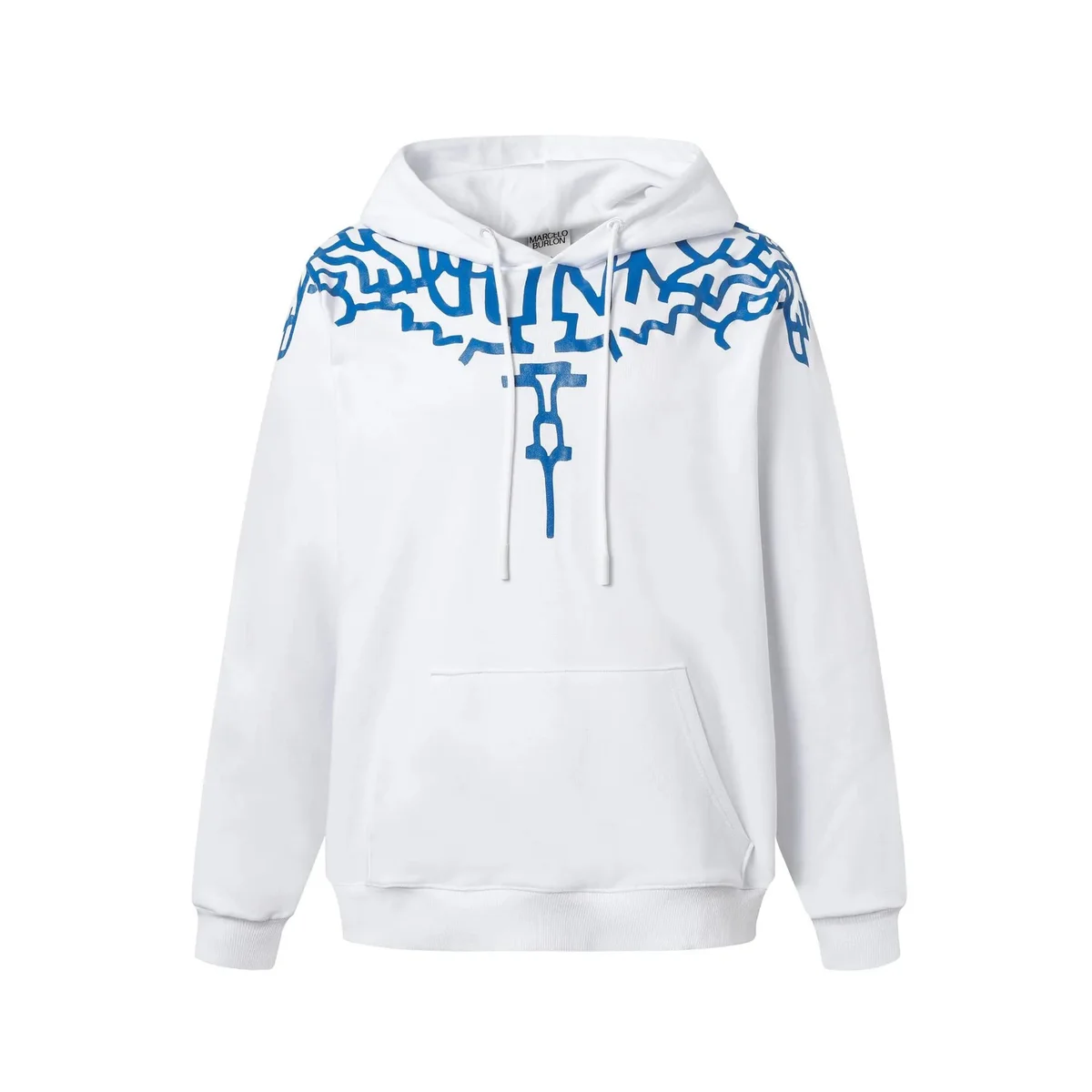 Marcelo Burlon Wings White Blue Graphic Hoodie