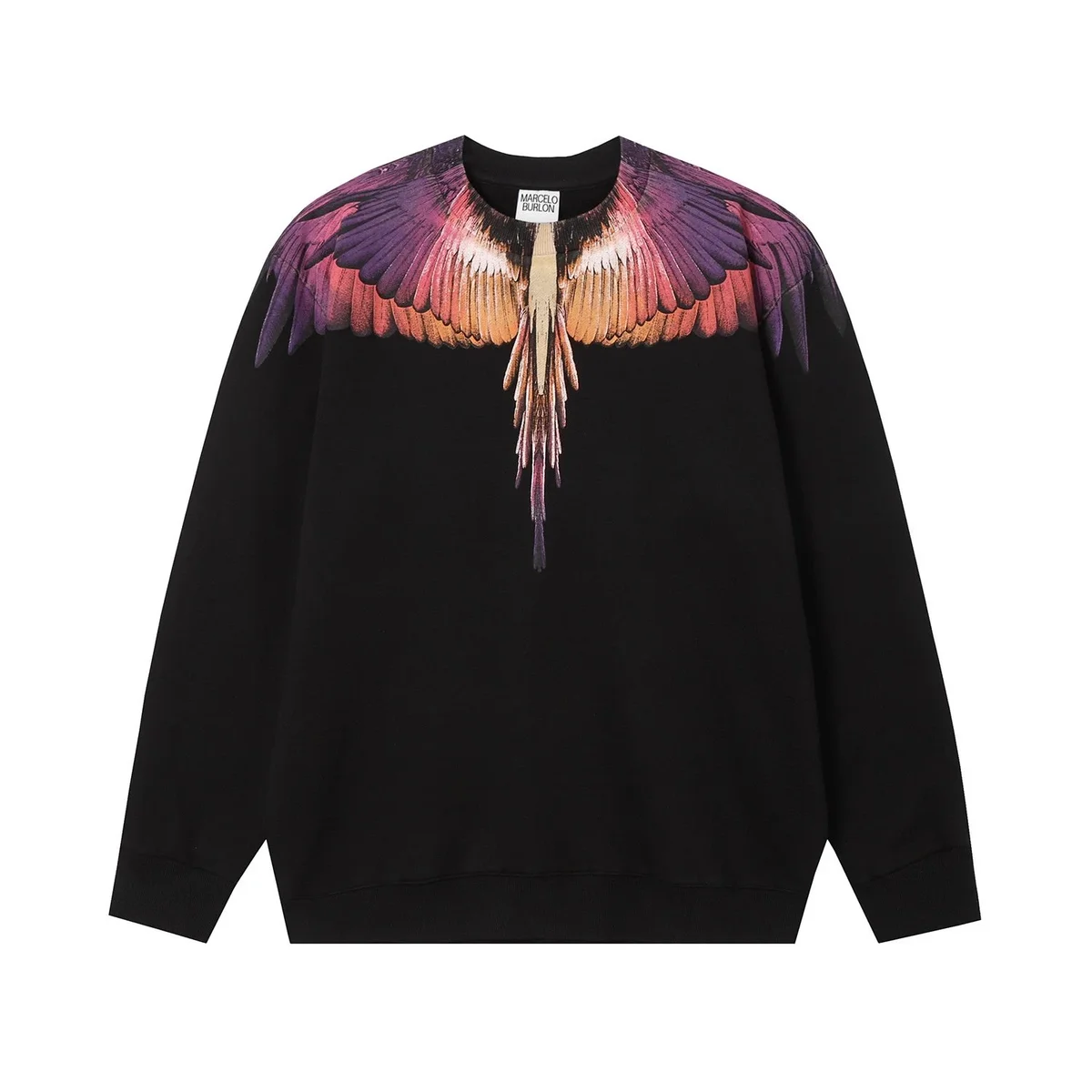 Marcelo Burlon Wings Black Multi Color Sweatshirt