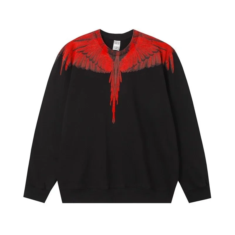 Marcelo Burlon Wings Black Red Sweatshirt