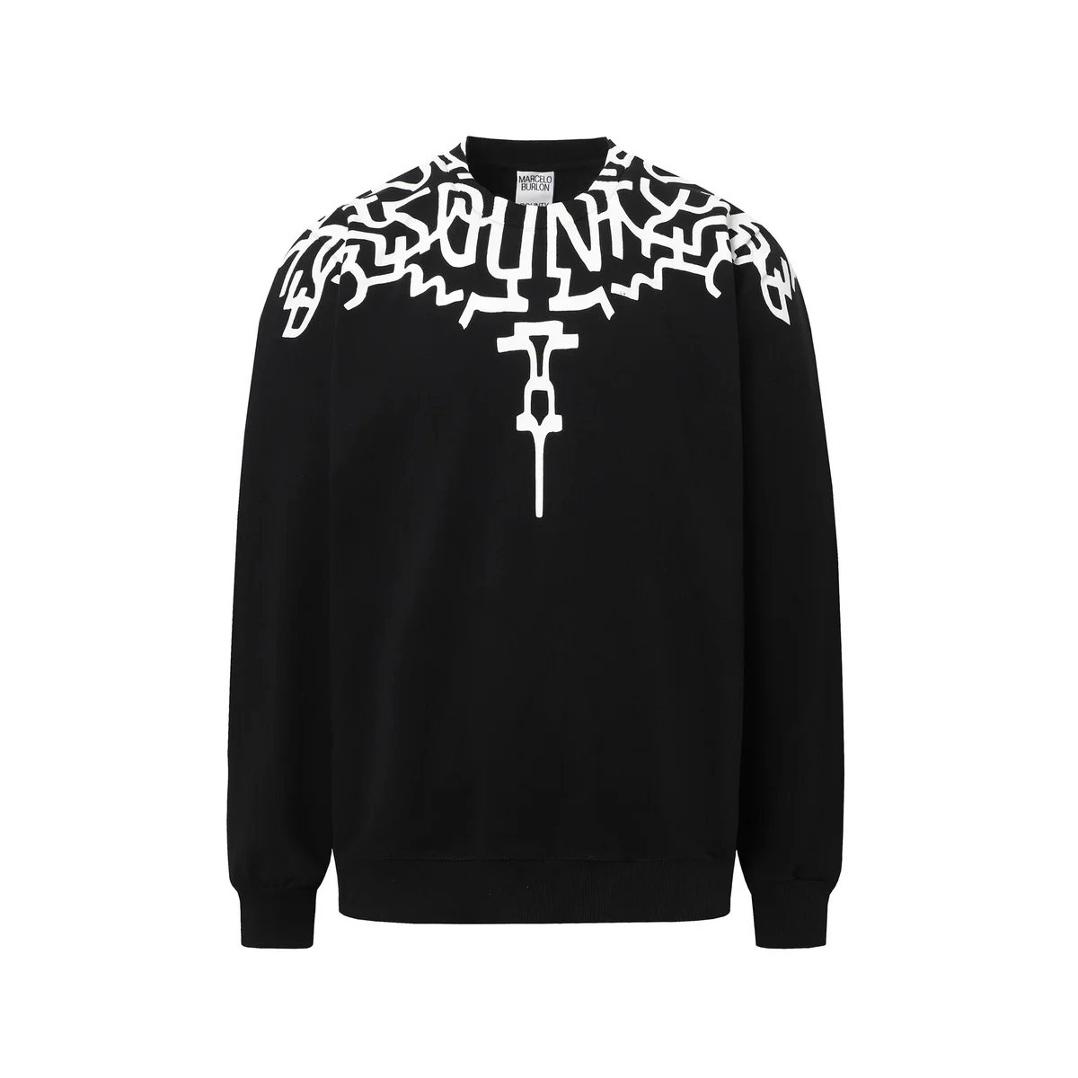 Marcelo Burlon Wings Black White Graphic Sweatshirt