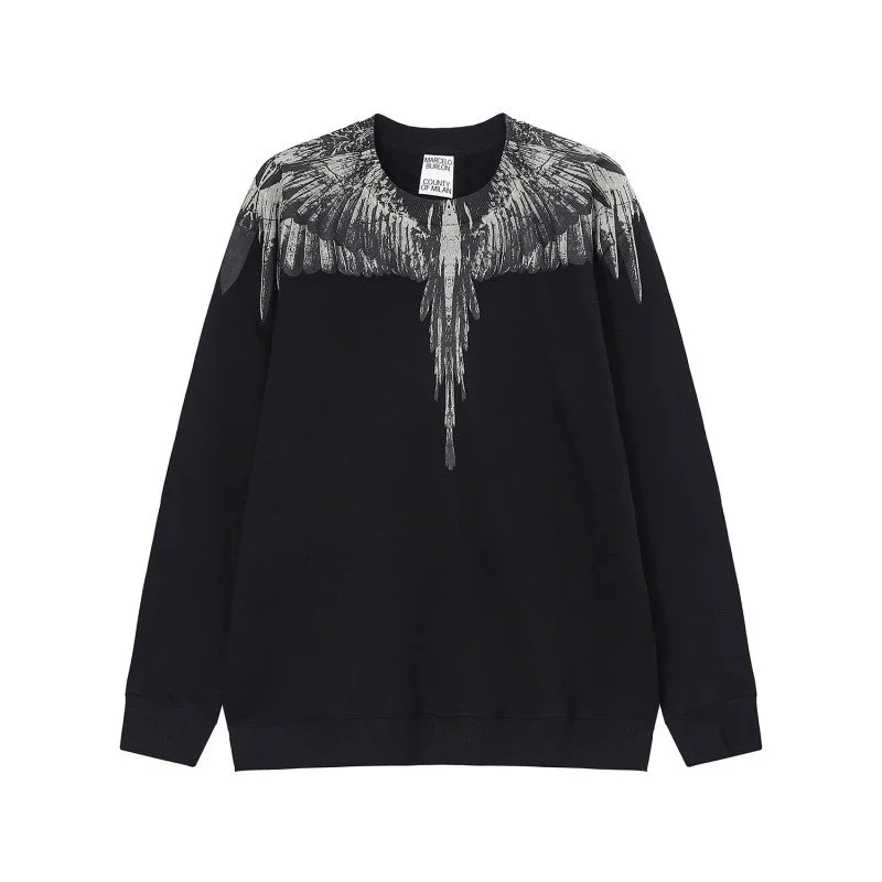 Marcelo Burlon Wings Black Graphic Sweatshirt