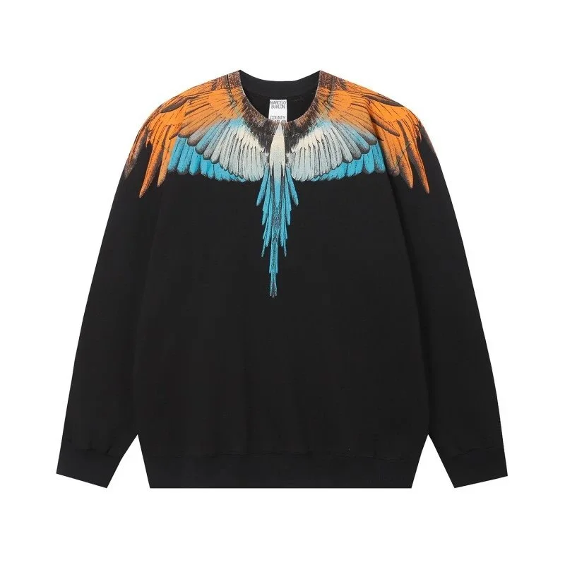 Marcelo Burlon Wings Black Orange & Blue Sweatshirt