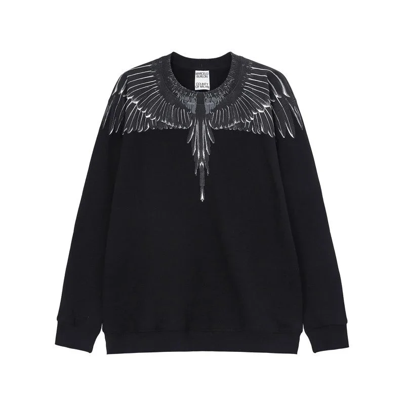 Marcelo Burlon Wings Black Cotton Sweatshirt