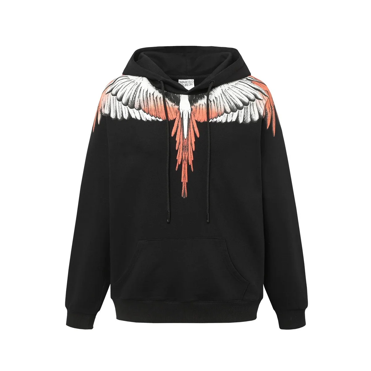 Marcelo Burlon Wings Black & Coral Hoodie