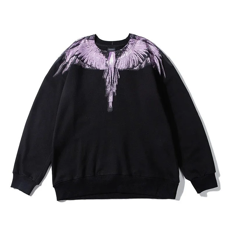 Marcelo Burlon Wings Black Purple Wing Print Sweatshirt