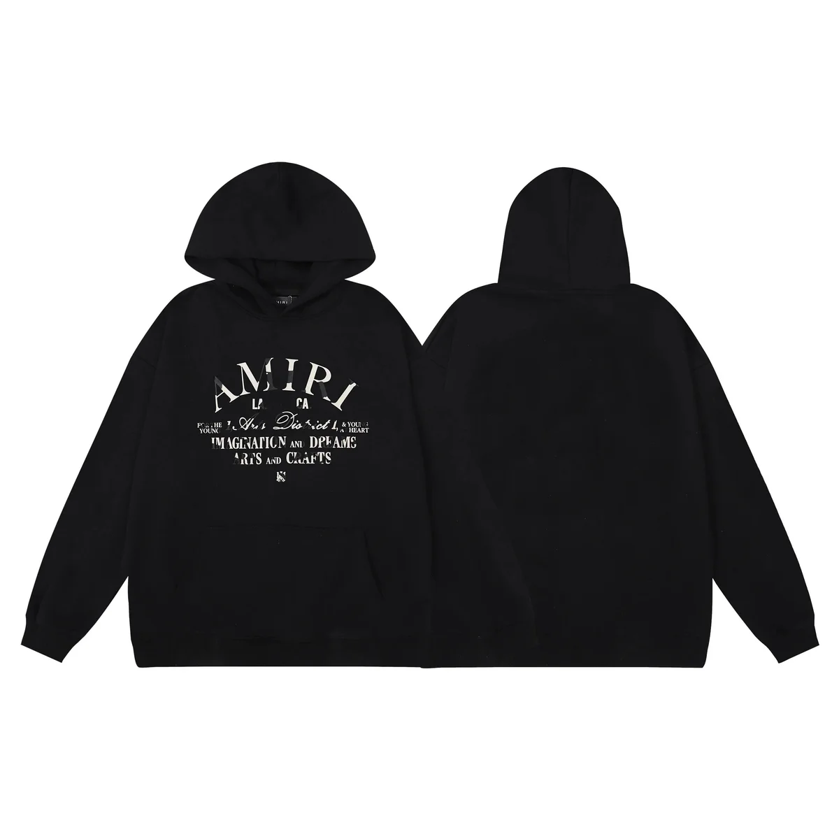 Amiri Black Letter Print Oversized Hoodie