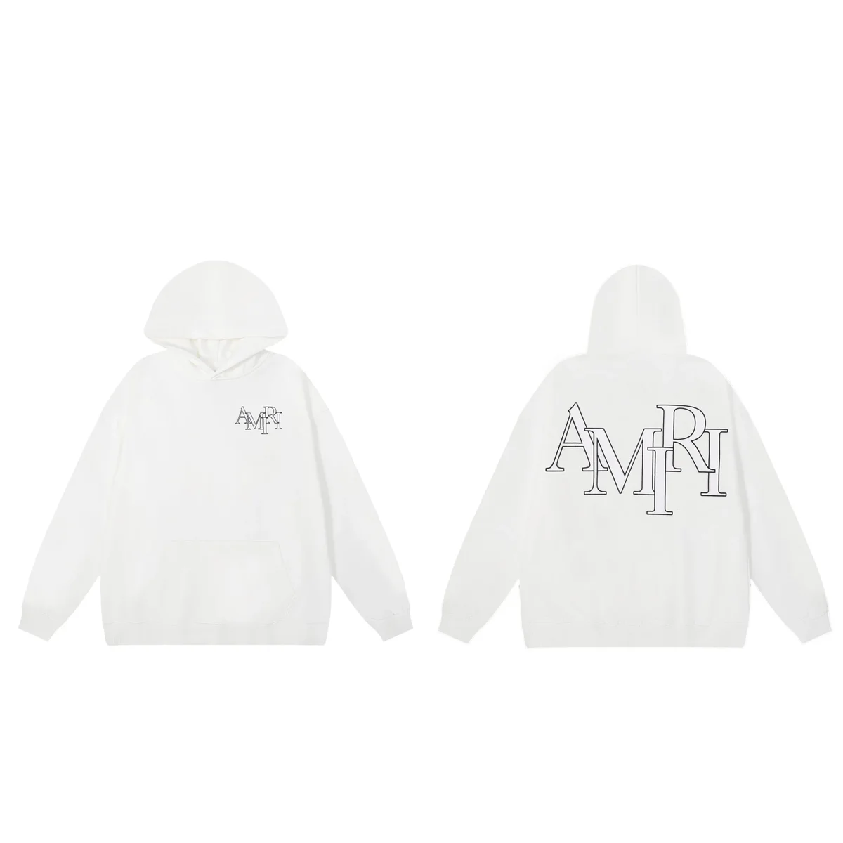 Amiri AMRI White Hoodie with Front & Back Logo