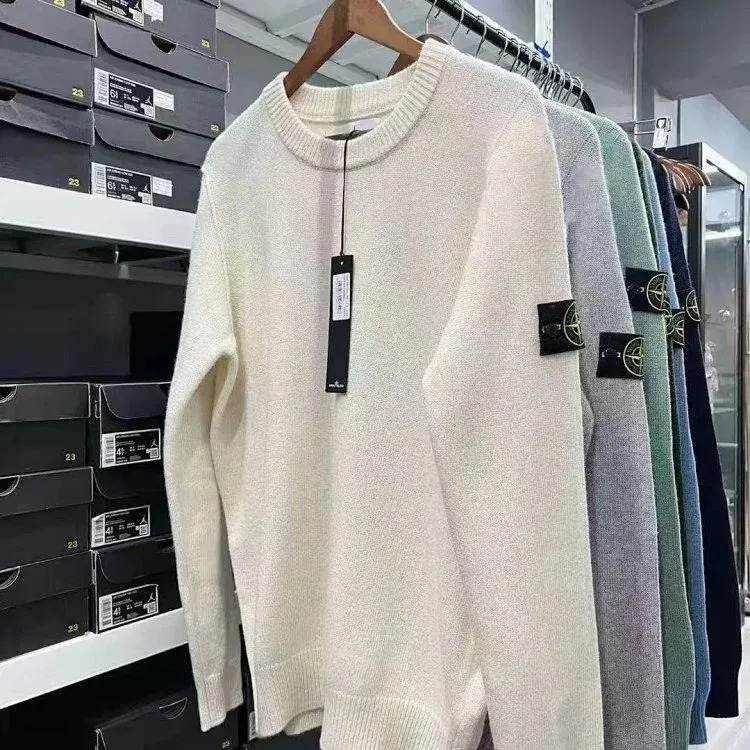 Stone Island 68-15 Cream Knit Sweater