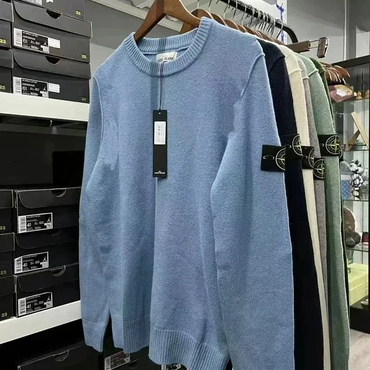 Stone Island 68-15 Light Blue Knit Sweater