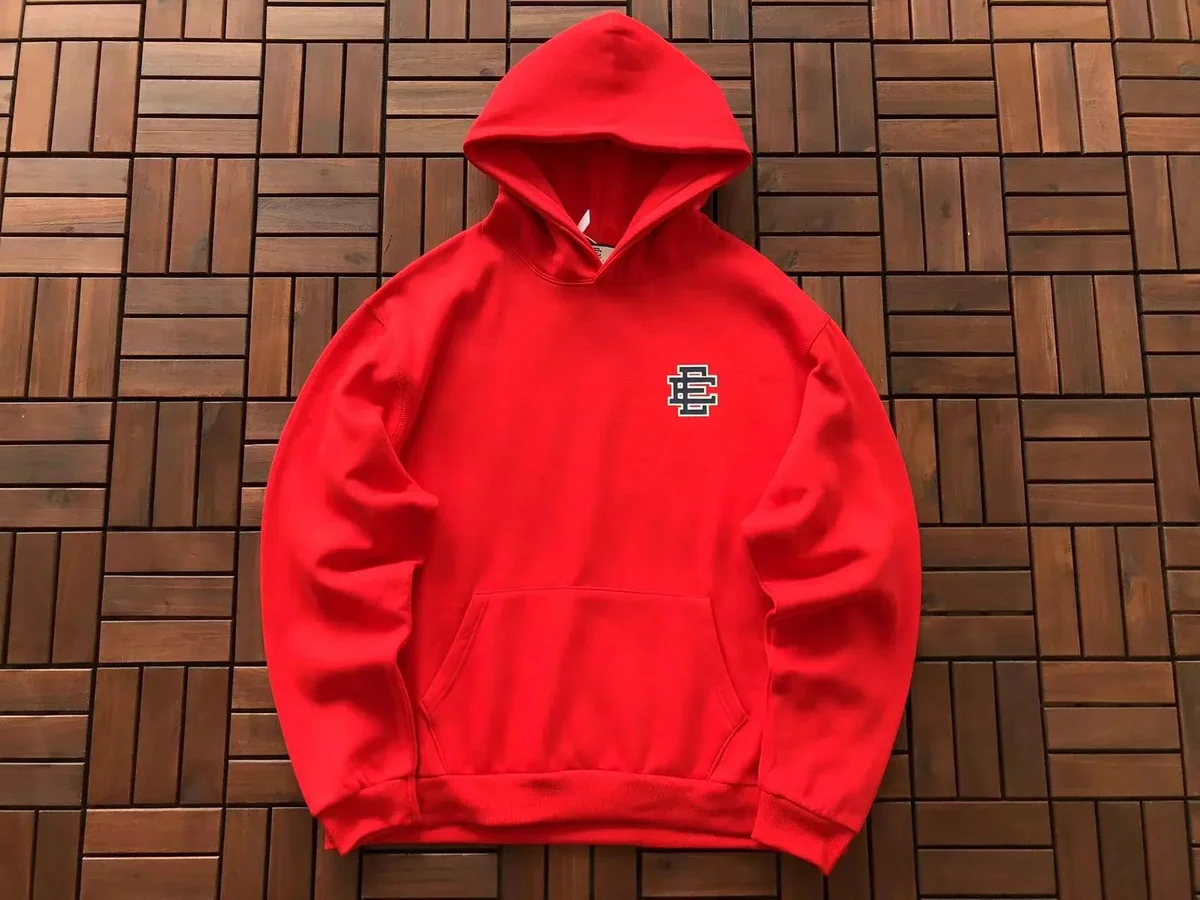 Red EE Hoodie with Embroidered Logo
