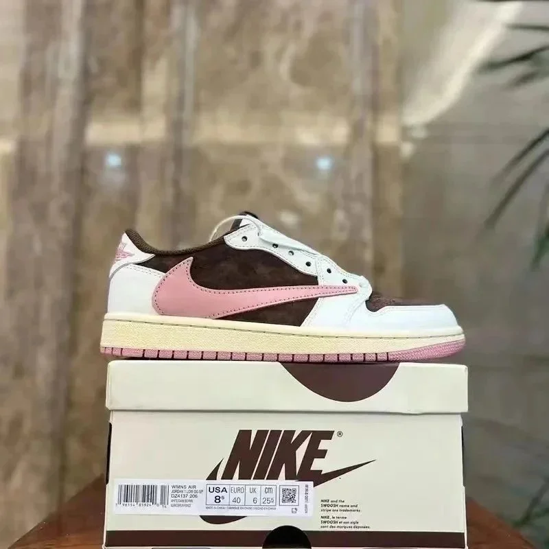 Nike Air Jordan 1 Low 'Travis Scott' Brown/Pink Sneakers