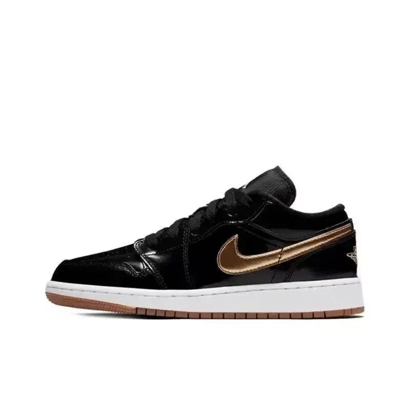 Nike Air Jordan 1 Low Black Gold Sneakers