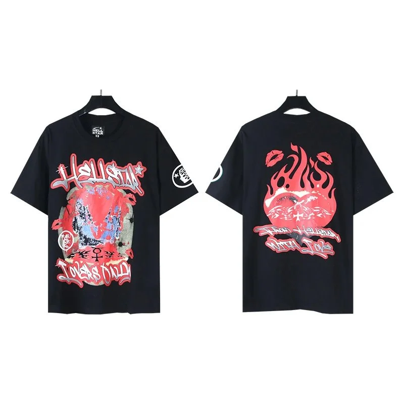 Hellstar Studios Flames T-Shirt Black