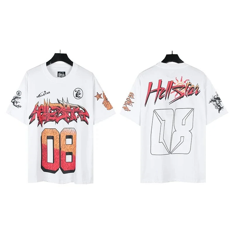 Hellstar White '08' Graphic T-Shirt
