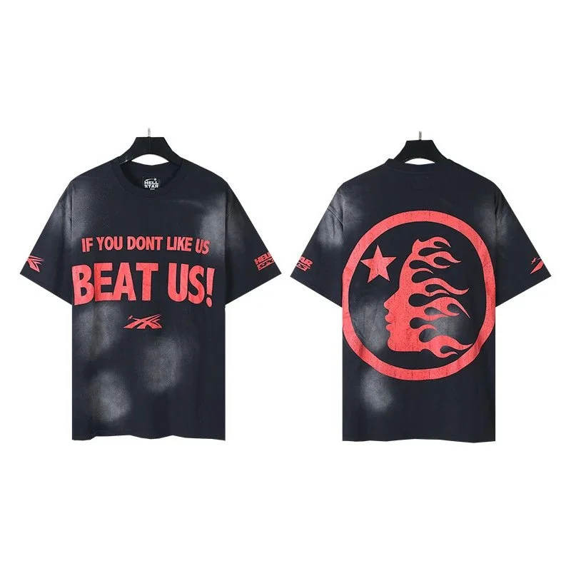 Hellstar Beat Us! Red Print Oversized T-Shirt