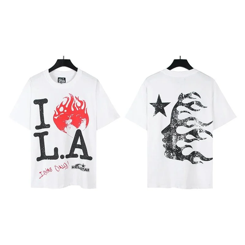 Hellstar I L.A. Flame Graphic T-Shirt White
