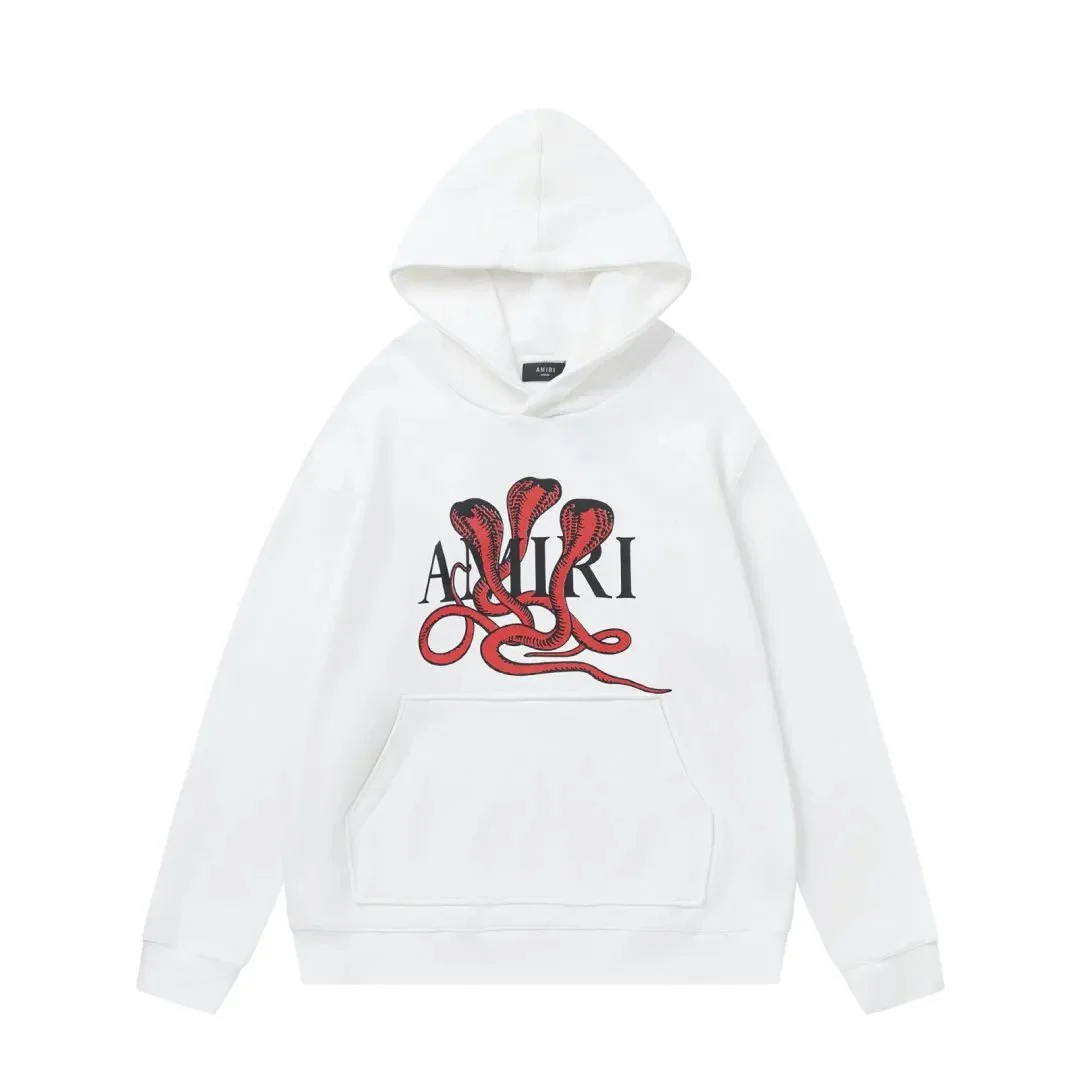 Amiri White Snake Print Hoodie