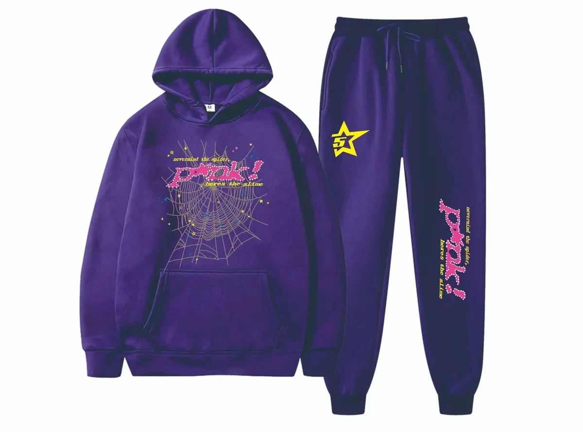 Purple 'Nevermind the Spider' Tracksuit Set