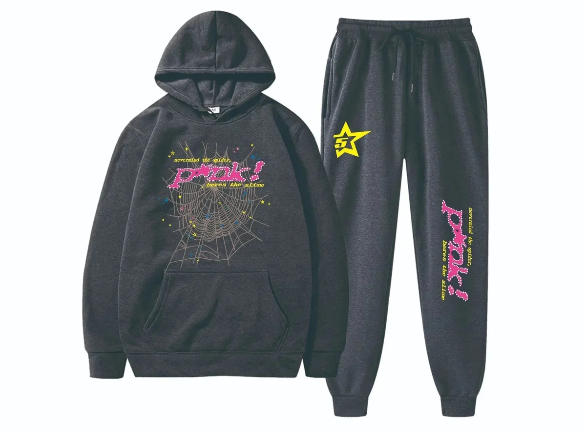 Unisex Dark Grey 'Pink! Slime' Tracksuit Set