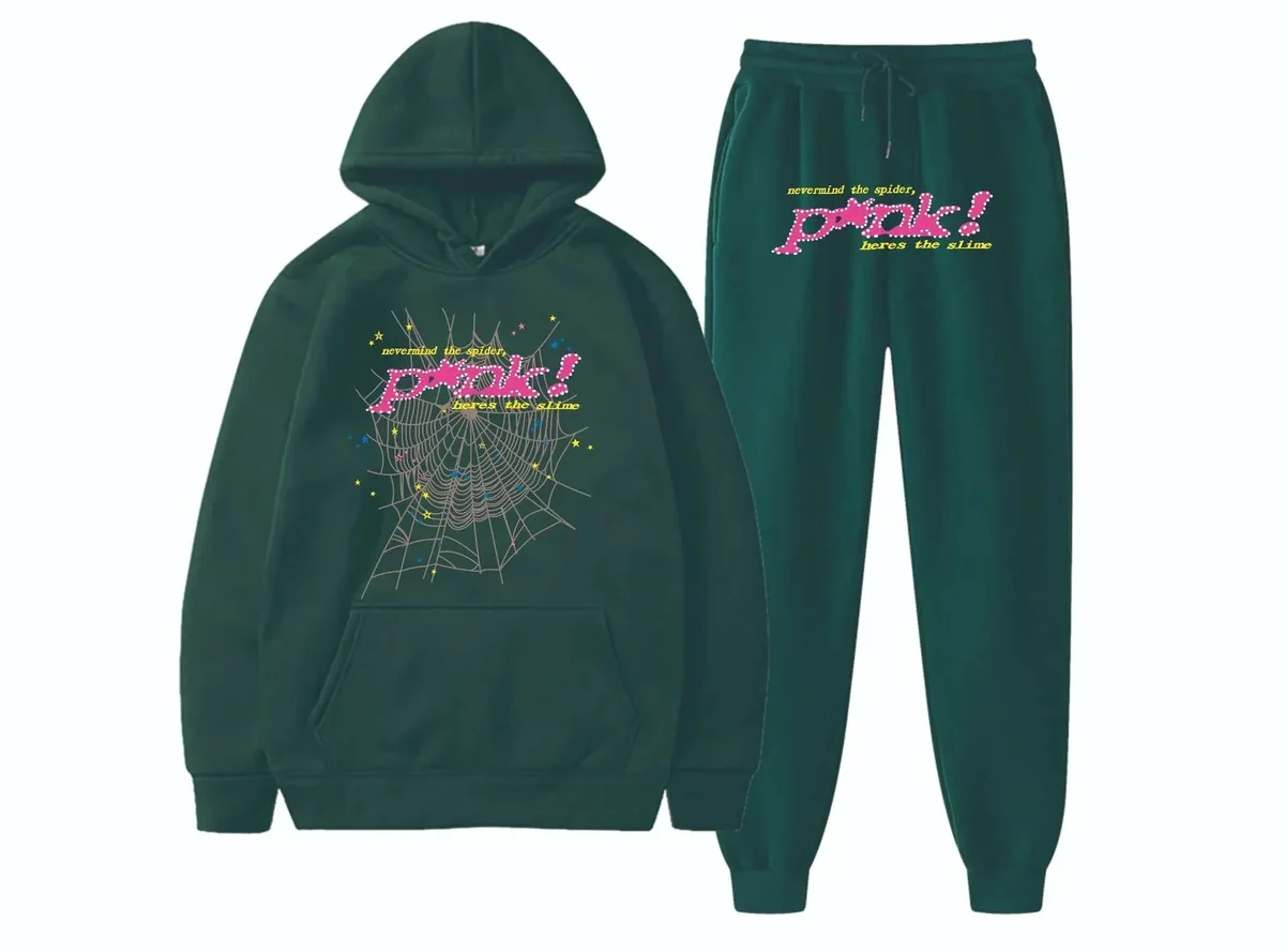 Green 'Nevermind the Spider, Here's the Slime' Tracksuit Set