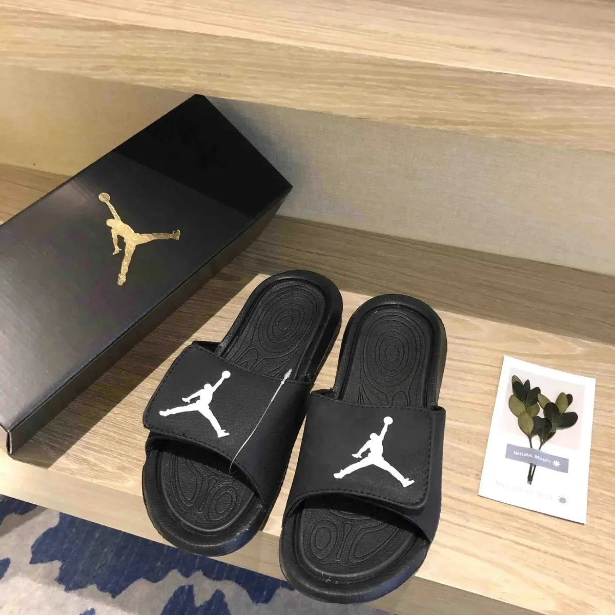 Nike Air Jordan Black White Slide Sandals