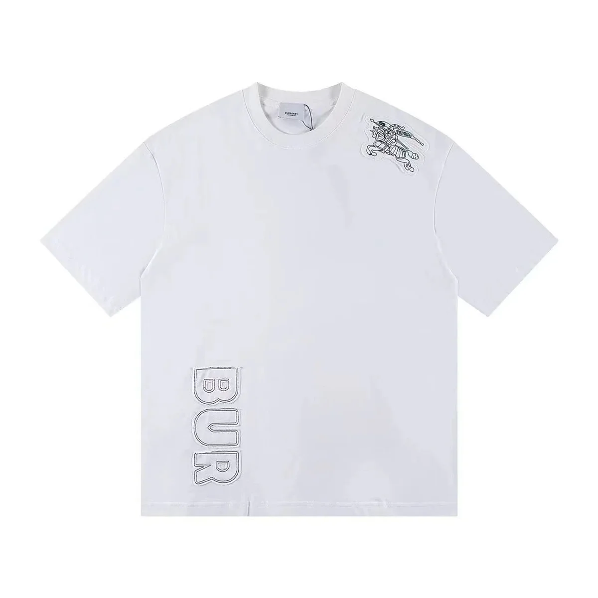 Burberry White Equestrian Knight T-Shirt