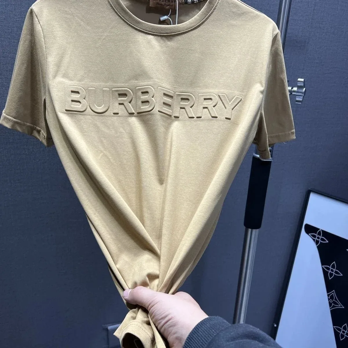 Burberry Beige Embossed Logo T-Shirt