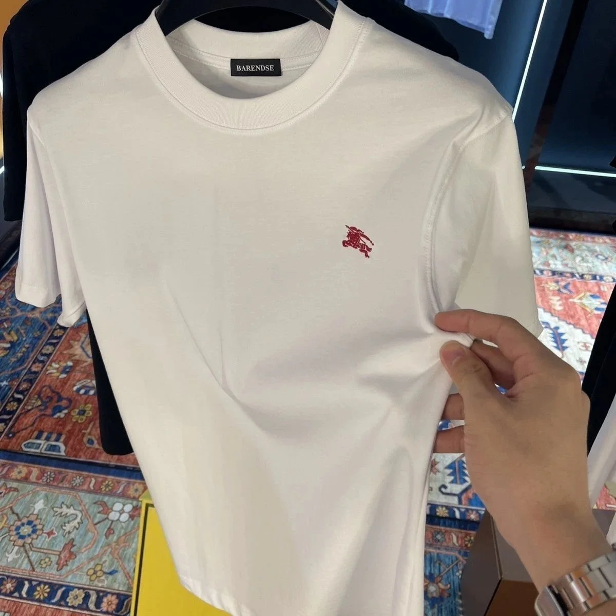 Barendse White T-Shirt with Red Logo
