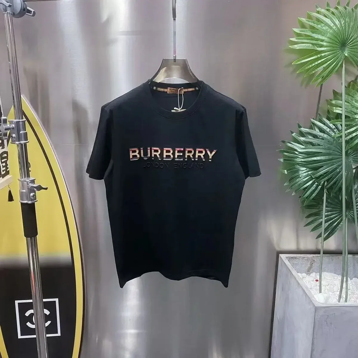 Burberry Black Logo Letter Monogram T-Shirt