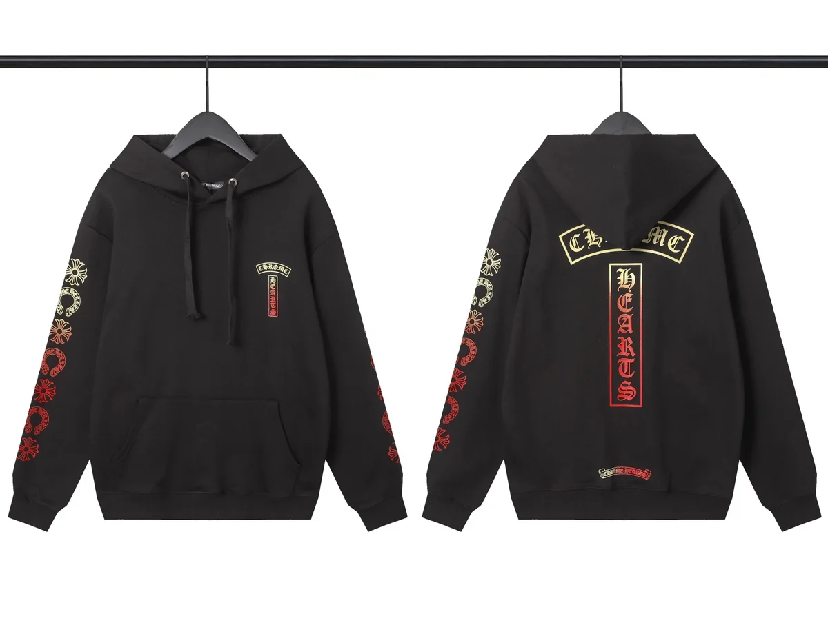 Chrome Hearts CH Cross Hoodie Black Hearts Sweatshirt