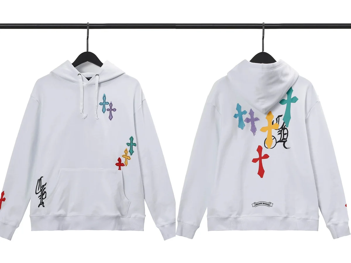 Chrome Hearts Cross Print Hoodie White Casual