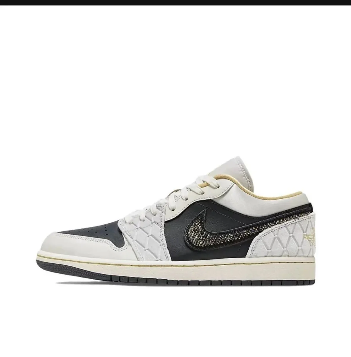 Nike Air Jordan 1 Low Sail/Black/Gold Sneakers