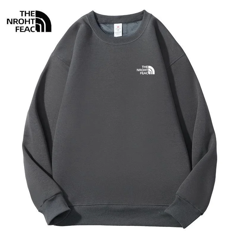 The North Face Grey Solid Crewneck Sweatshirt