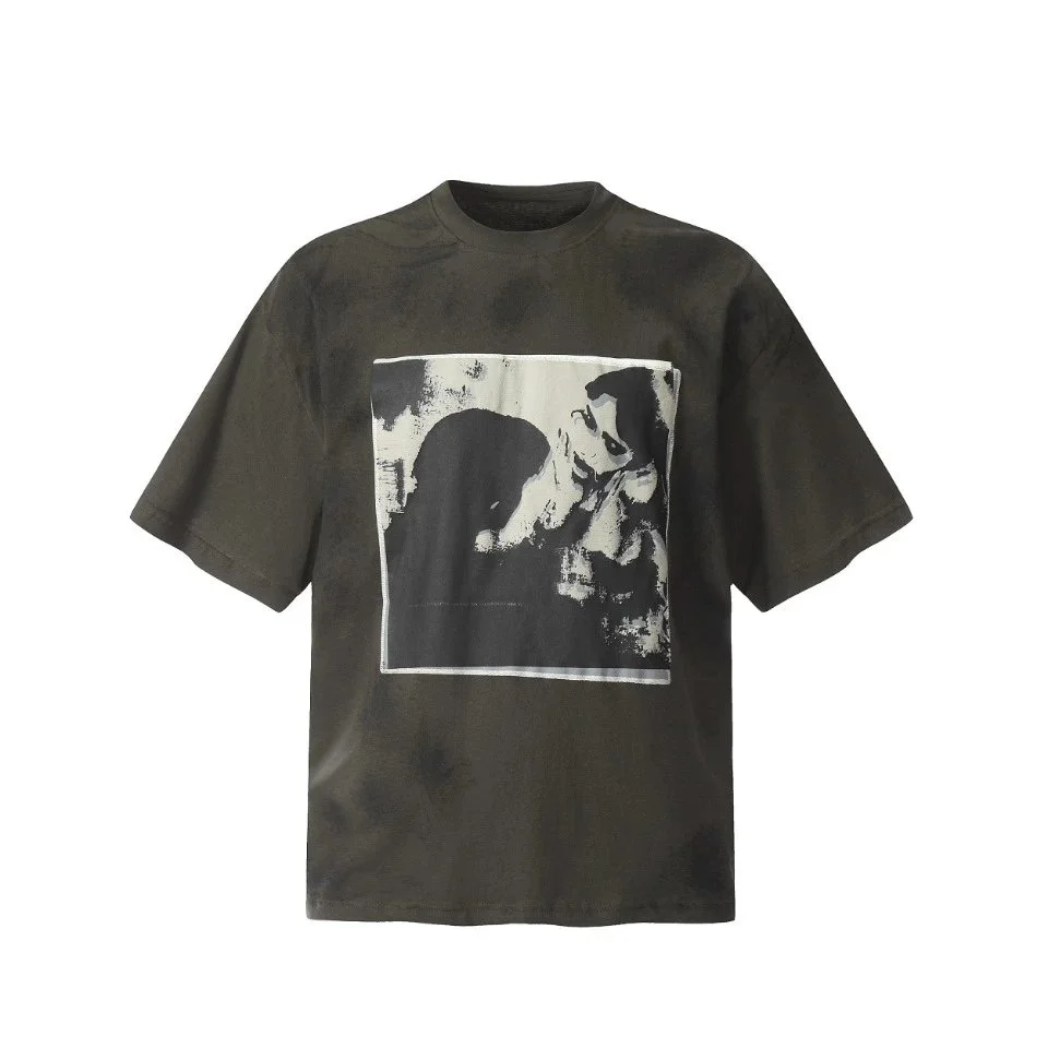 Unisex Black Abstract Print T-Shirt