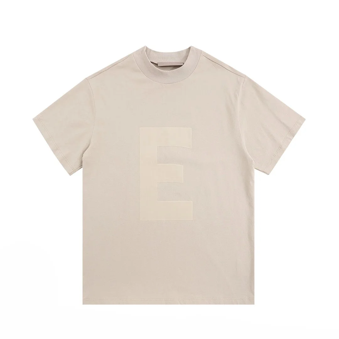 Unisex Beige 'E' Logo T-Shirt